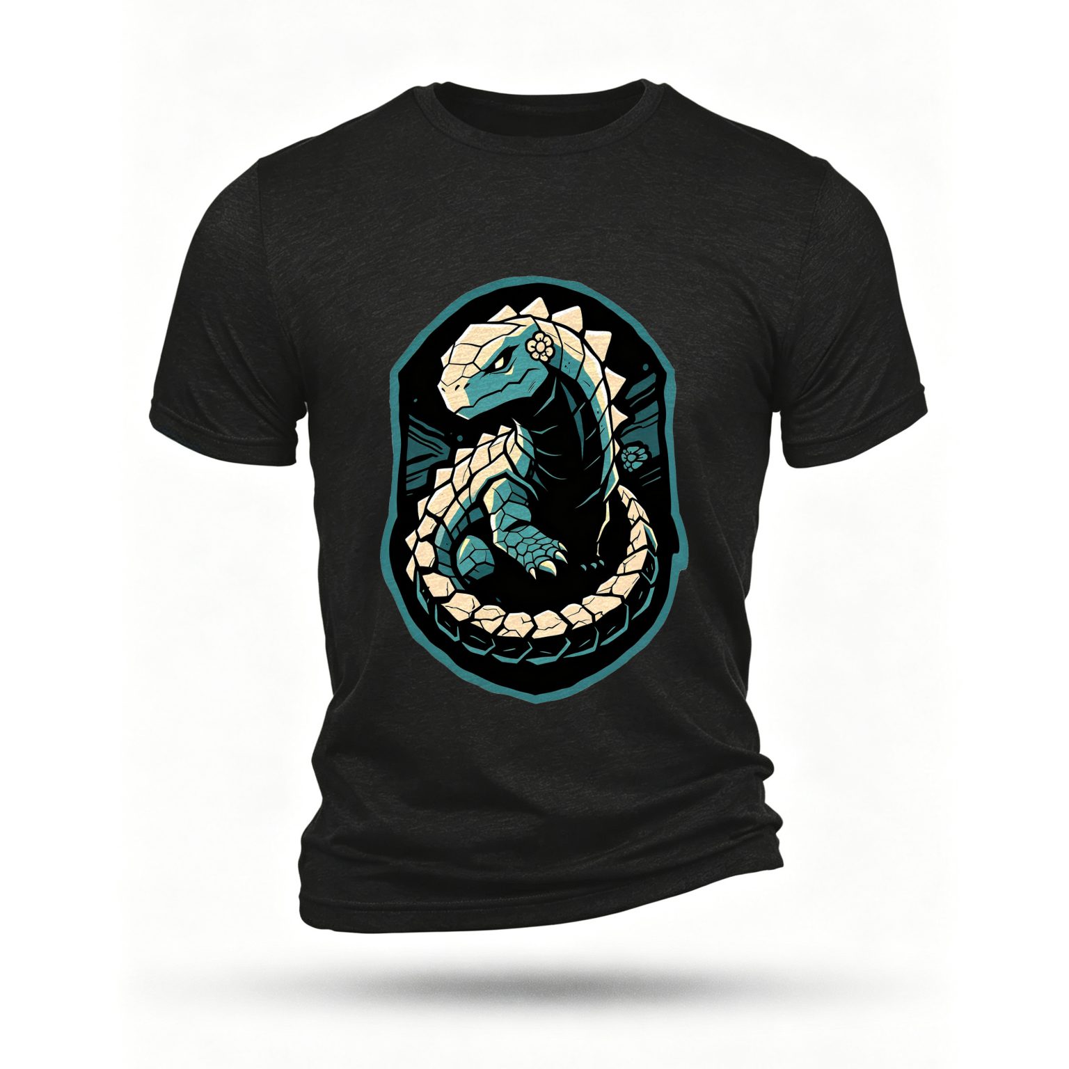 Black T-shirt, front print