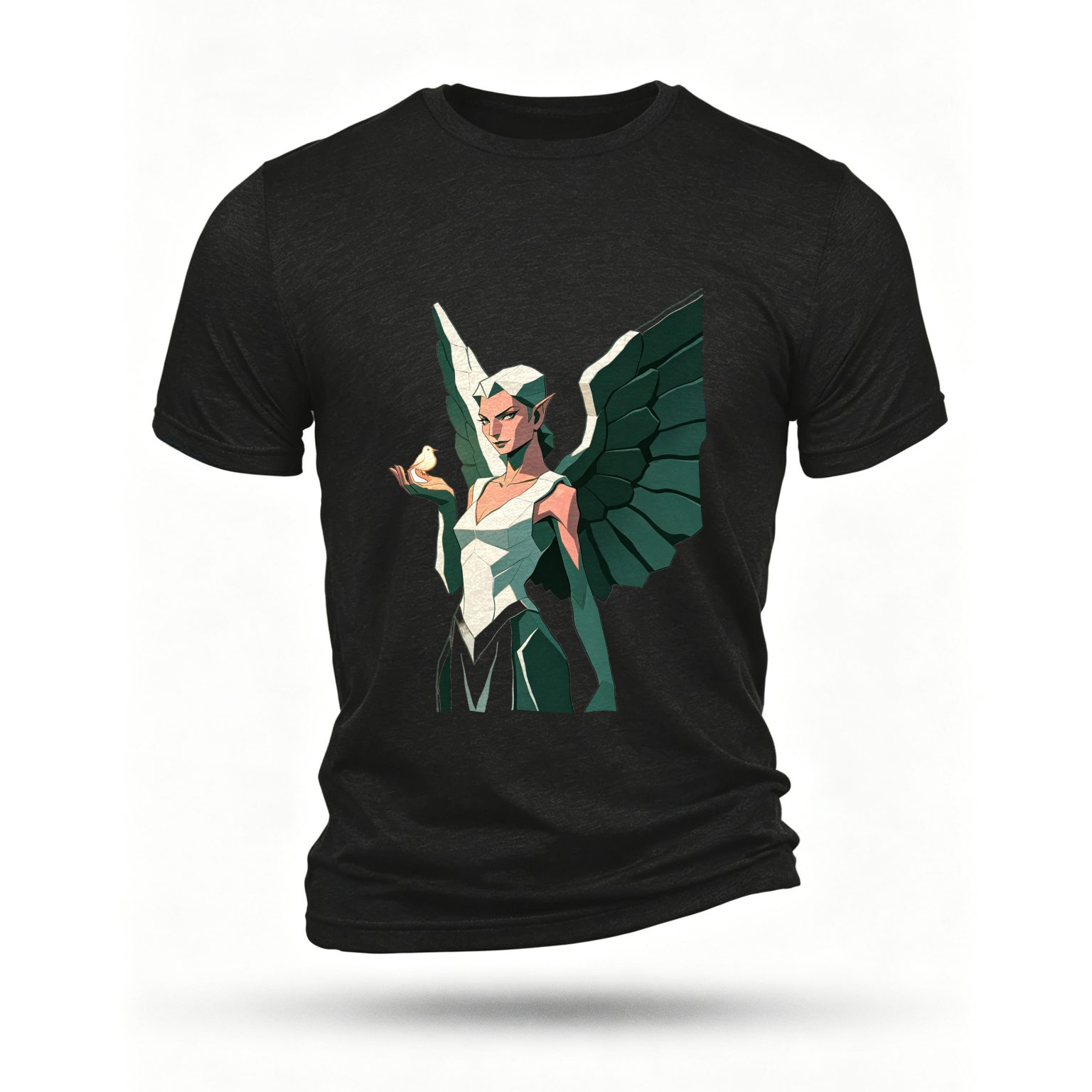 Black T-shirt, front print