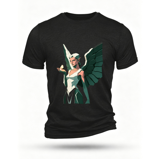 Black T-shirt, front print