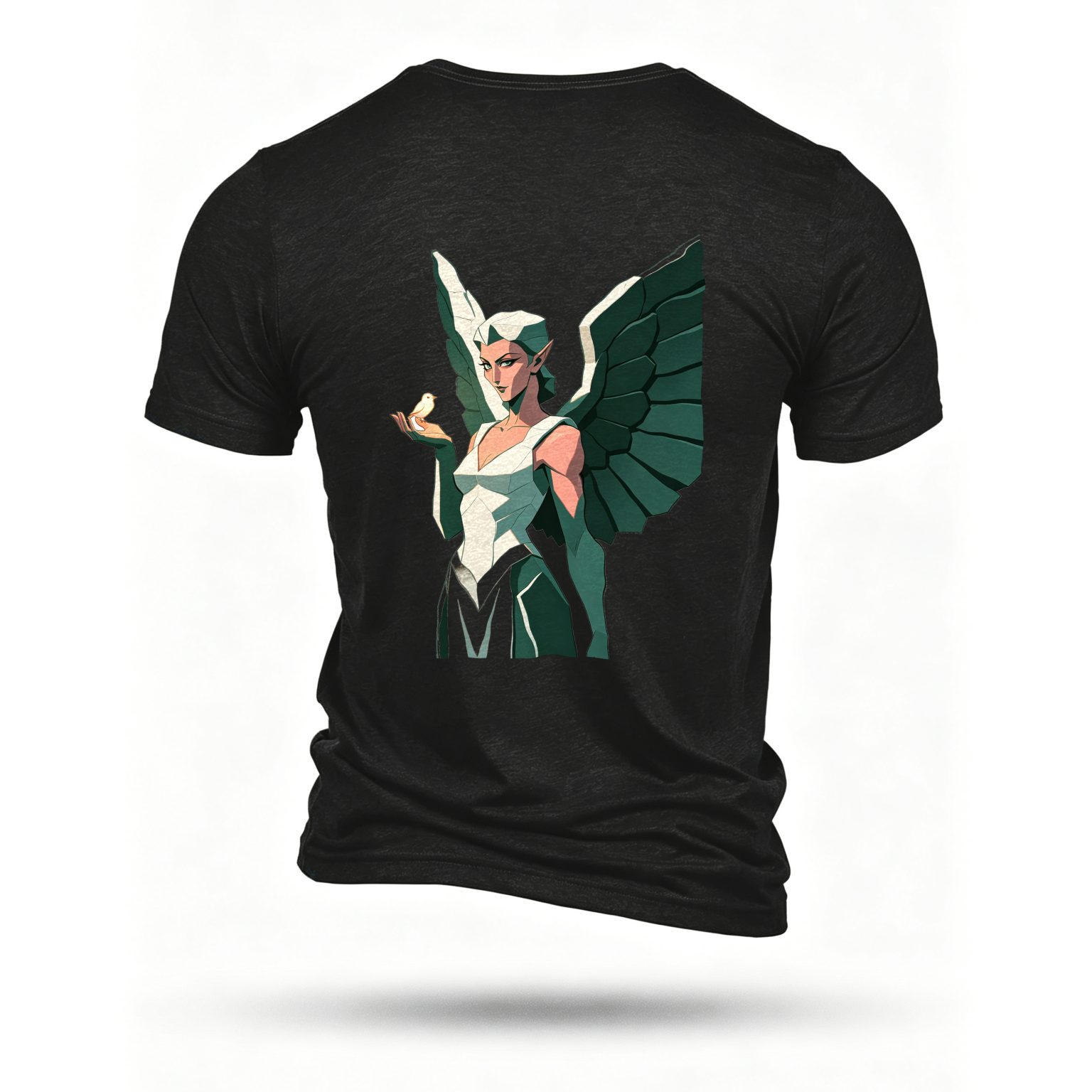 Black T-shirt, back print