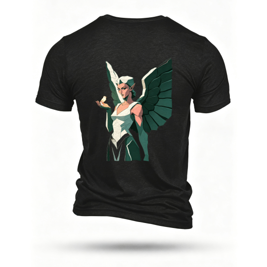 Black T-shirt, back print