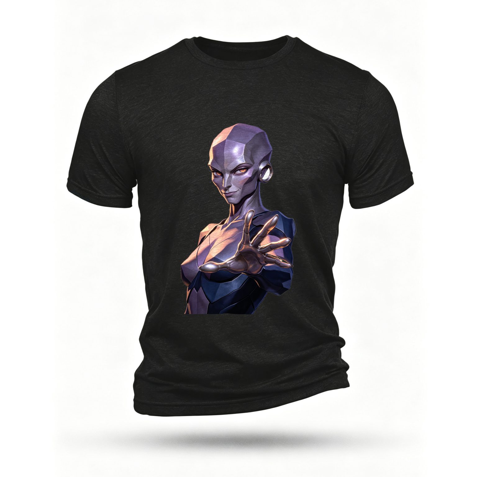 Black T-shirt, front print