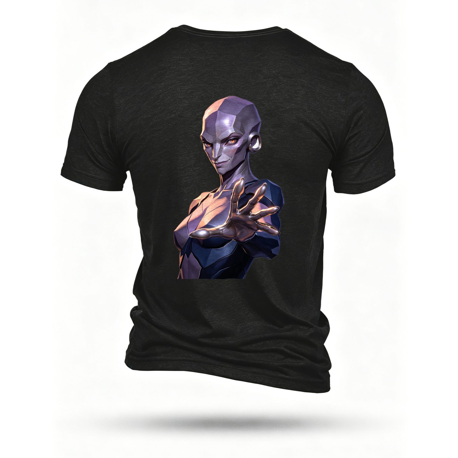 Black T-shirt, back print