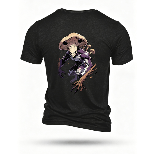 Black T-shirt, back print
