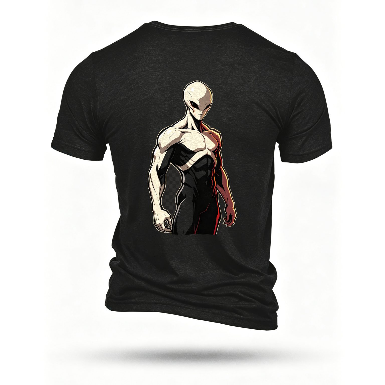 Black T-shirt, back print