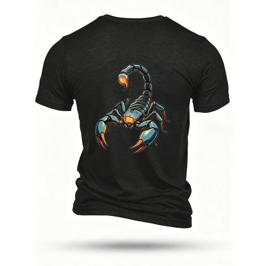 Black T-shirt, back print