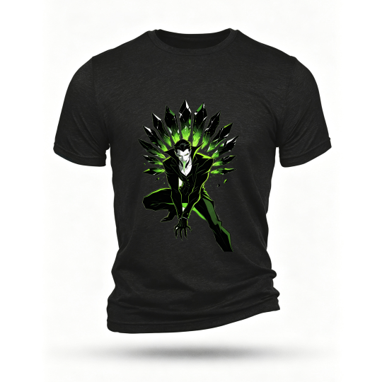 Black T-shirt, front print