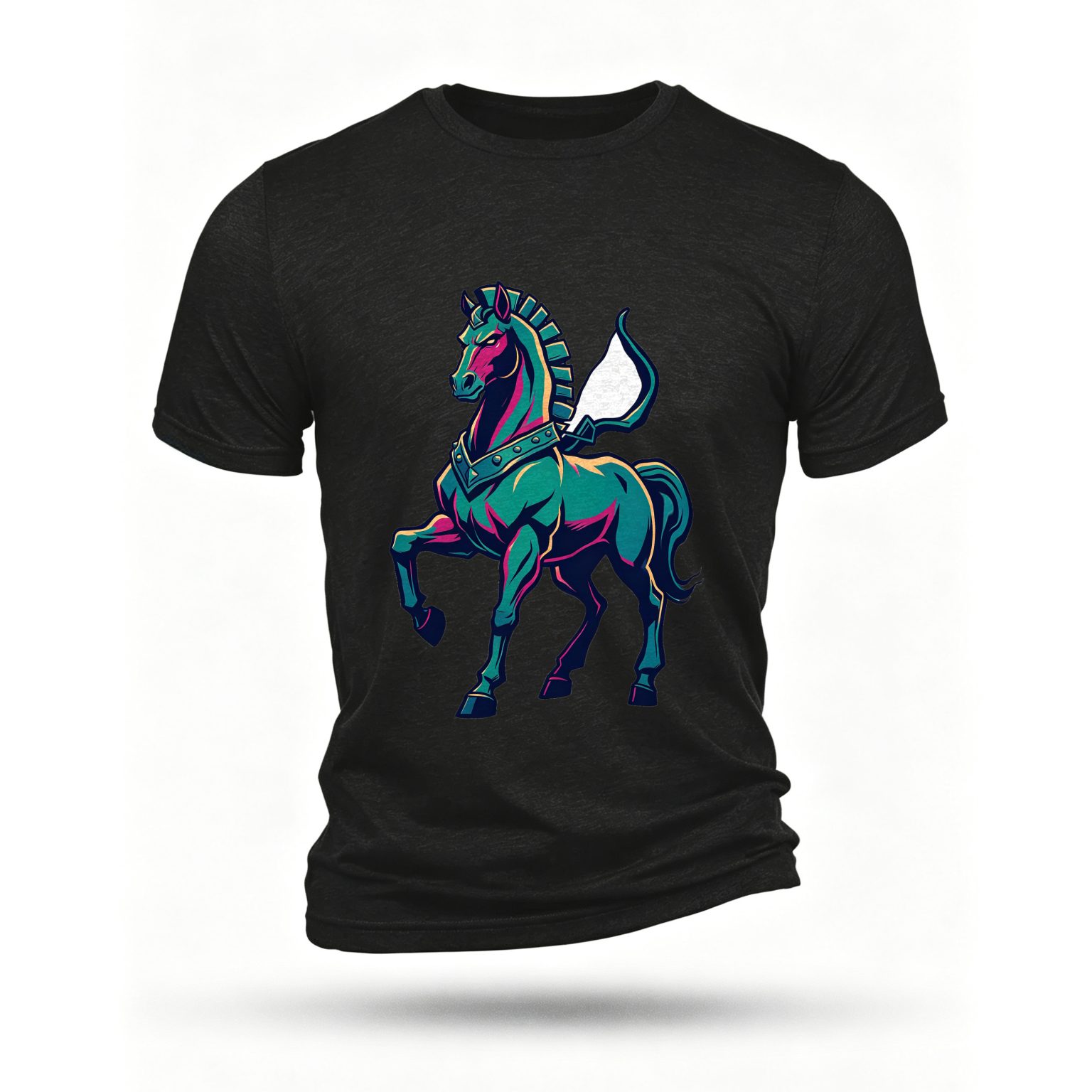 Black T-shirt, front print