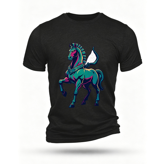 Black T-shirt, front print