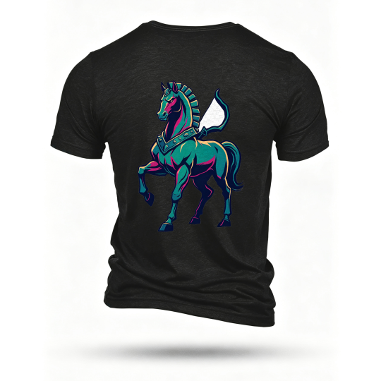 Black T-shirt, back print