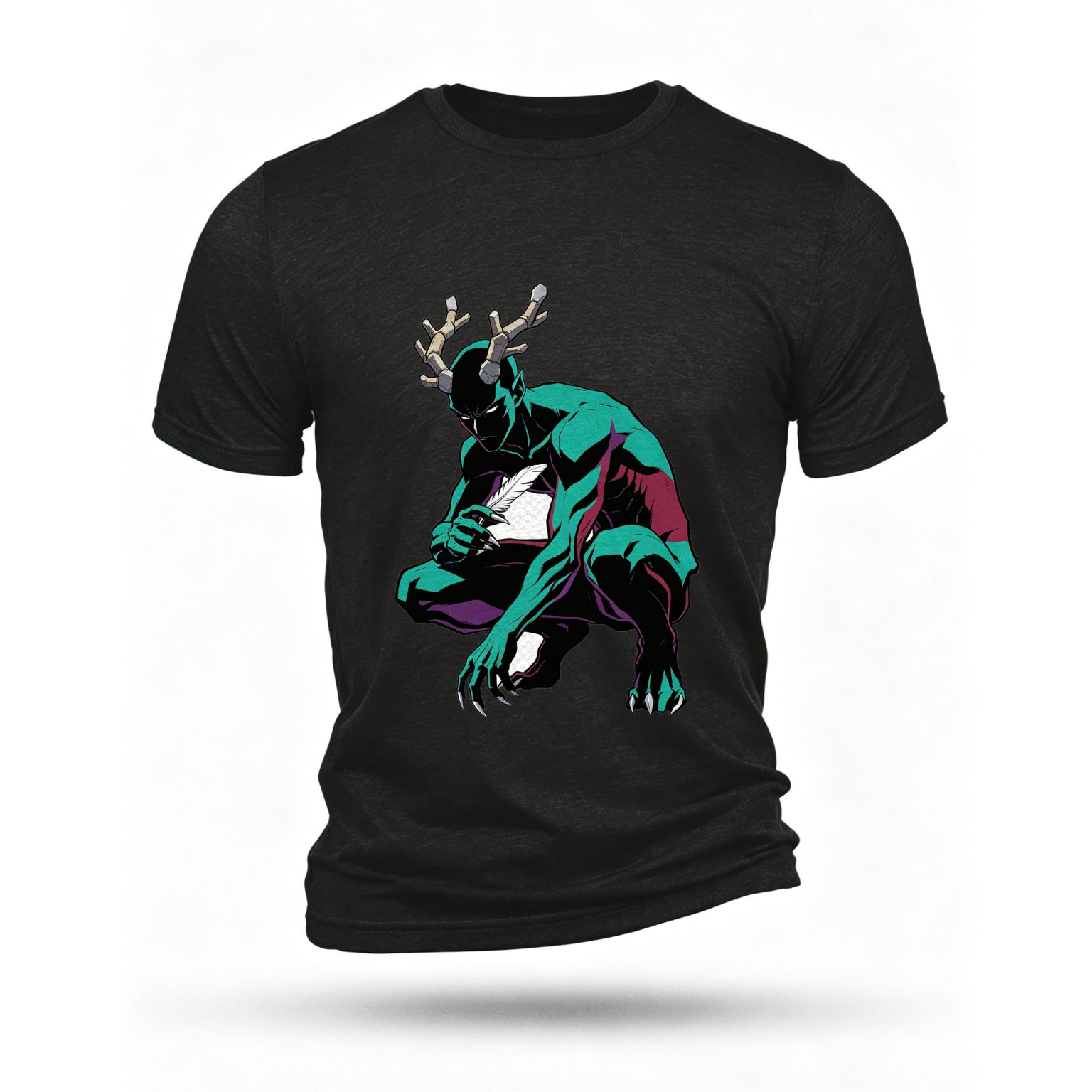 Black T-shirt, front print