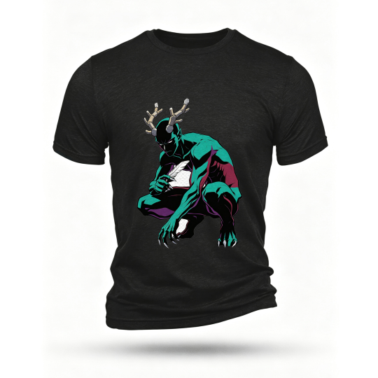 Black T-shirt, front print