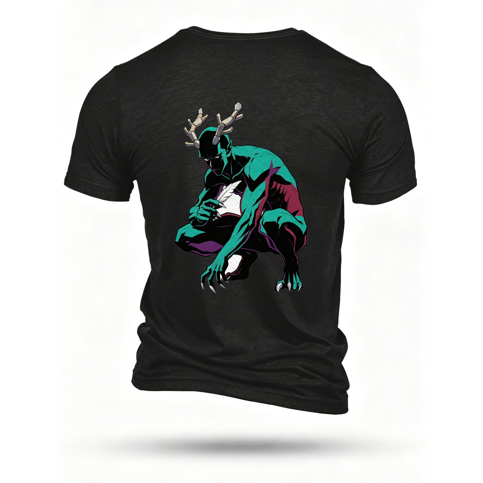 Black T-shirt, back print