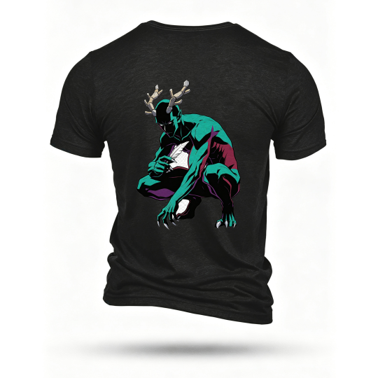 Black T-shirt, back print