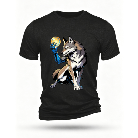 Black T-shirt, front print