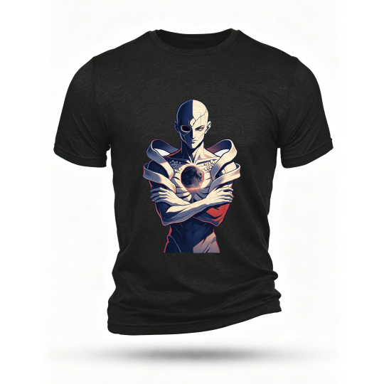 Black T-shirt, front print