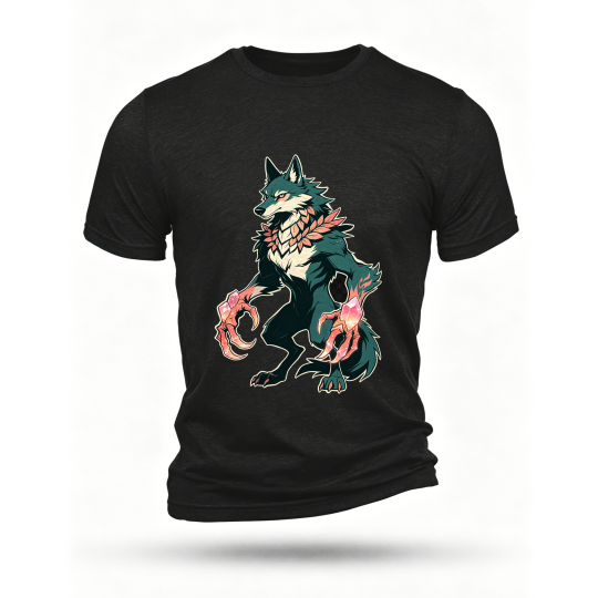 Black T-shirt, front print