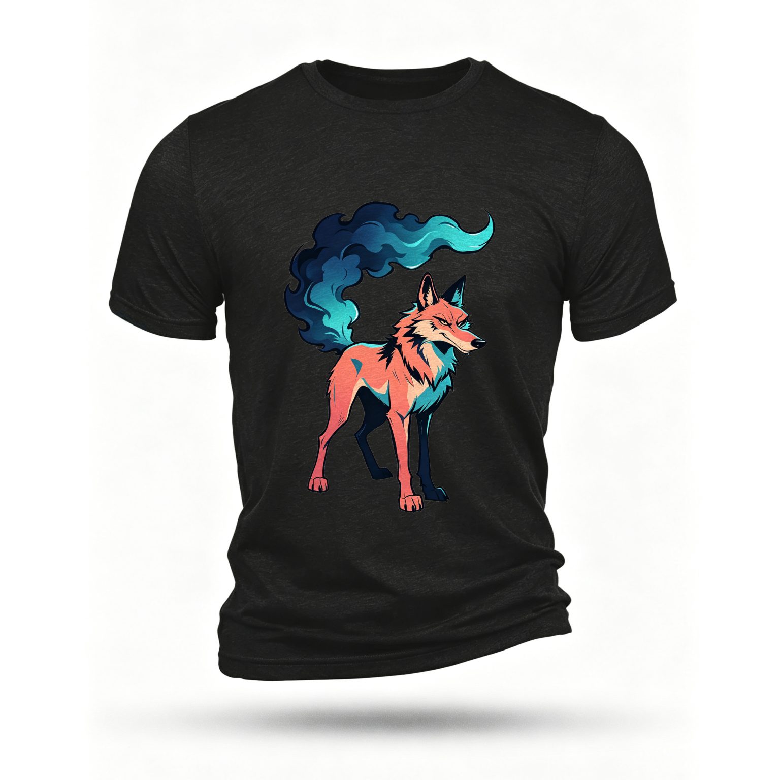 Black T-shirt, front print