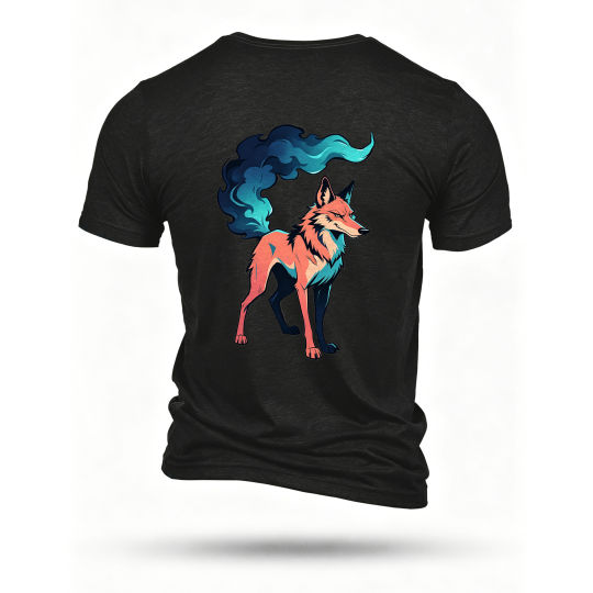 Black T-shirt, back print