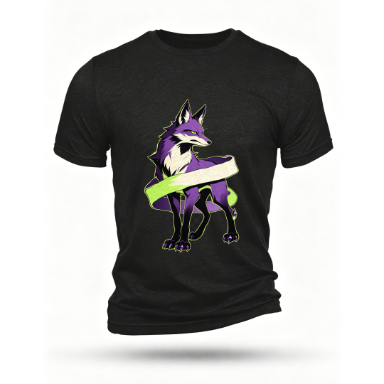 Black T-shirt, front print