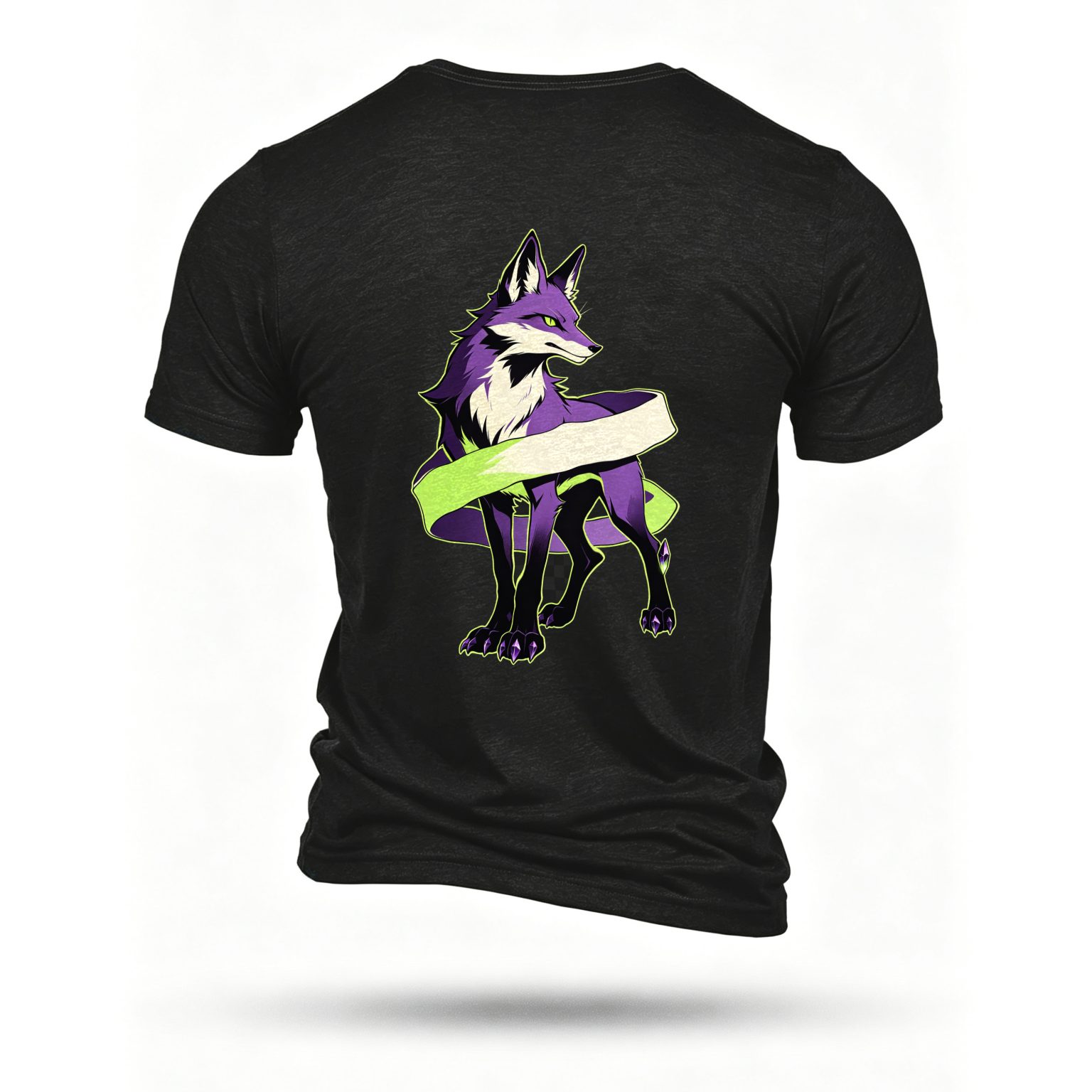 Black T-shirt, back print