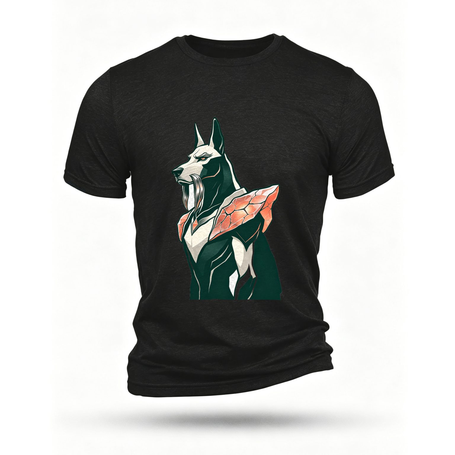Black T-shirt, front print