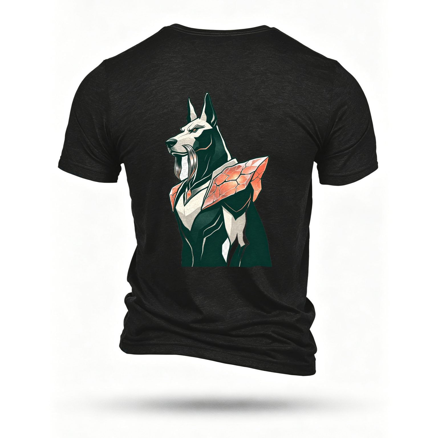 Black T-shirt, back print