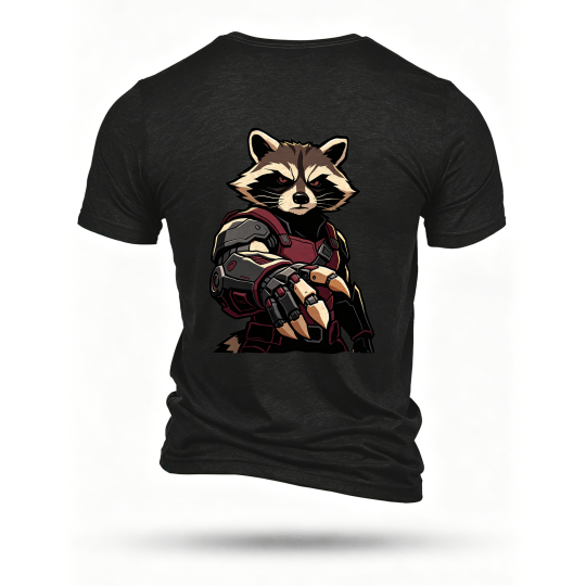 Black T-shirt, back print