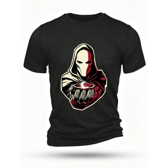 Black T-shirt, front print