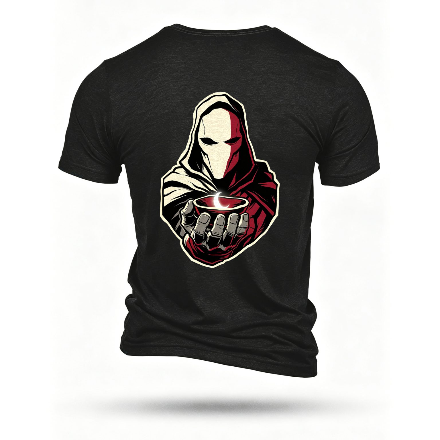 Black T-shirt, back print