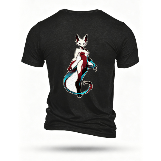 Black T-shirt, back print
