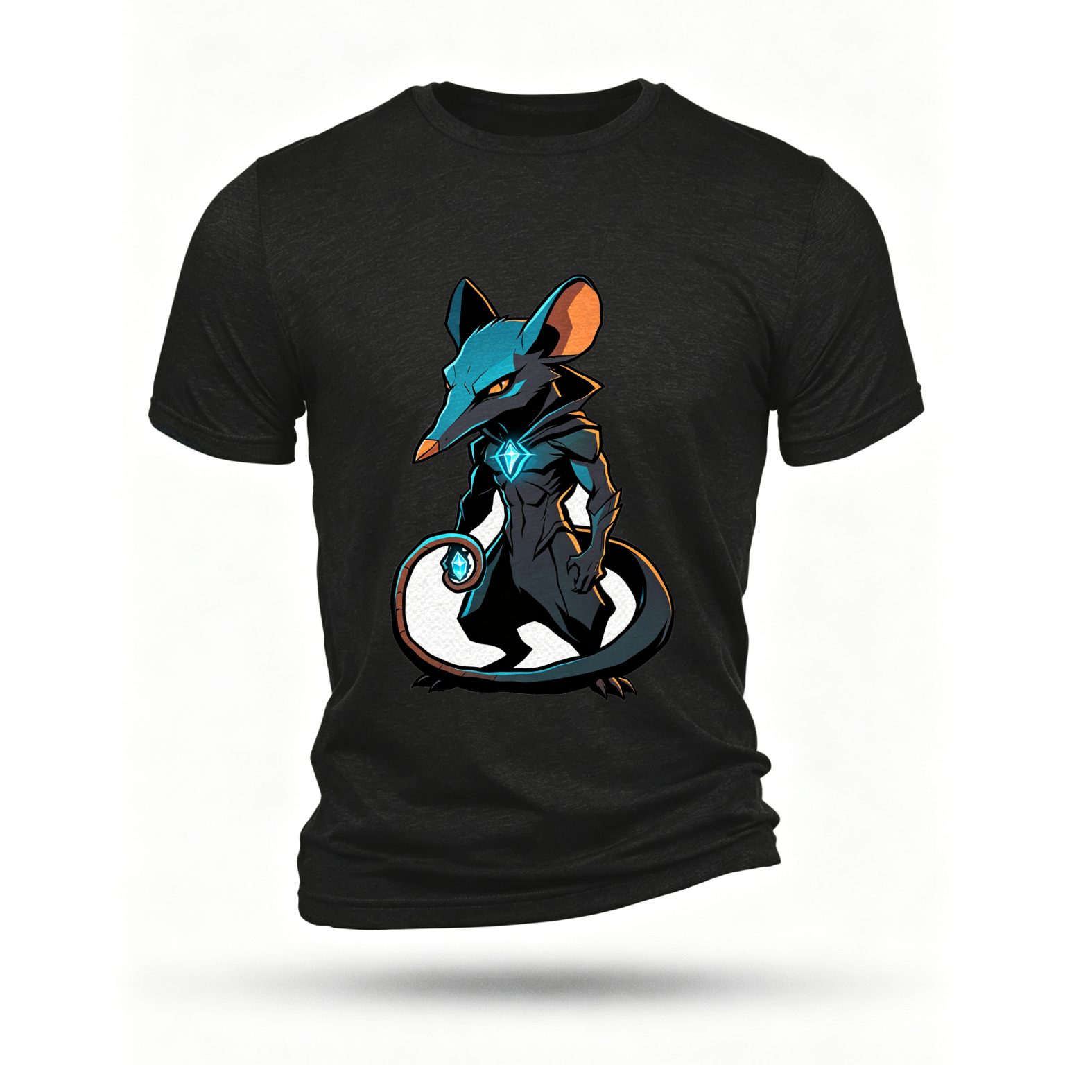 Black T-shirt, front print