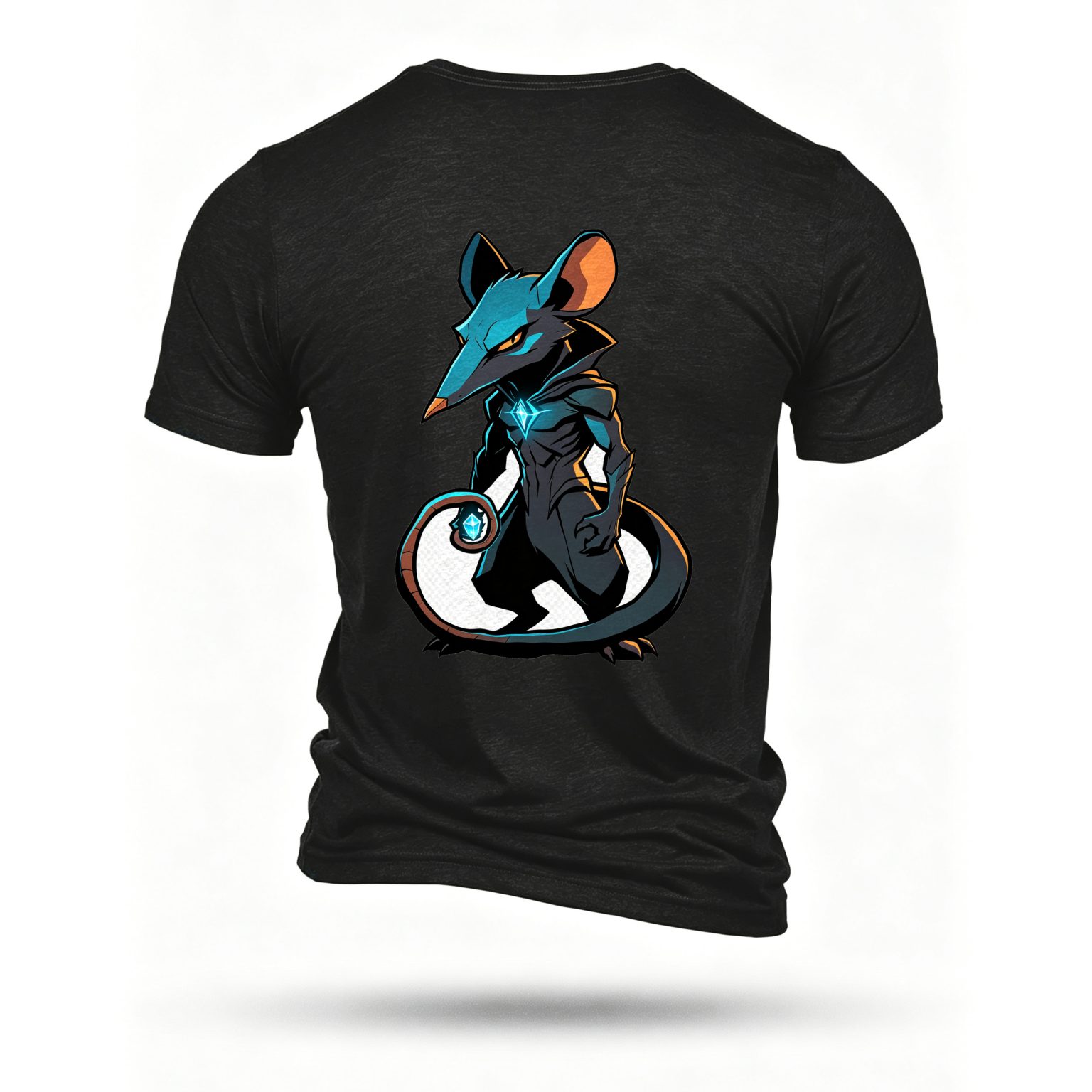 Black T-shirt, back print