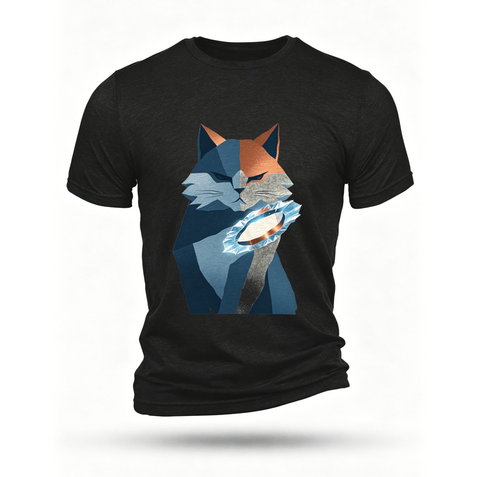 Black T-shirt, front print