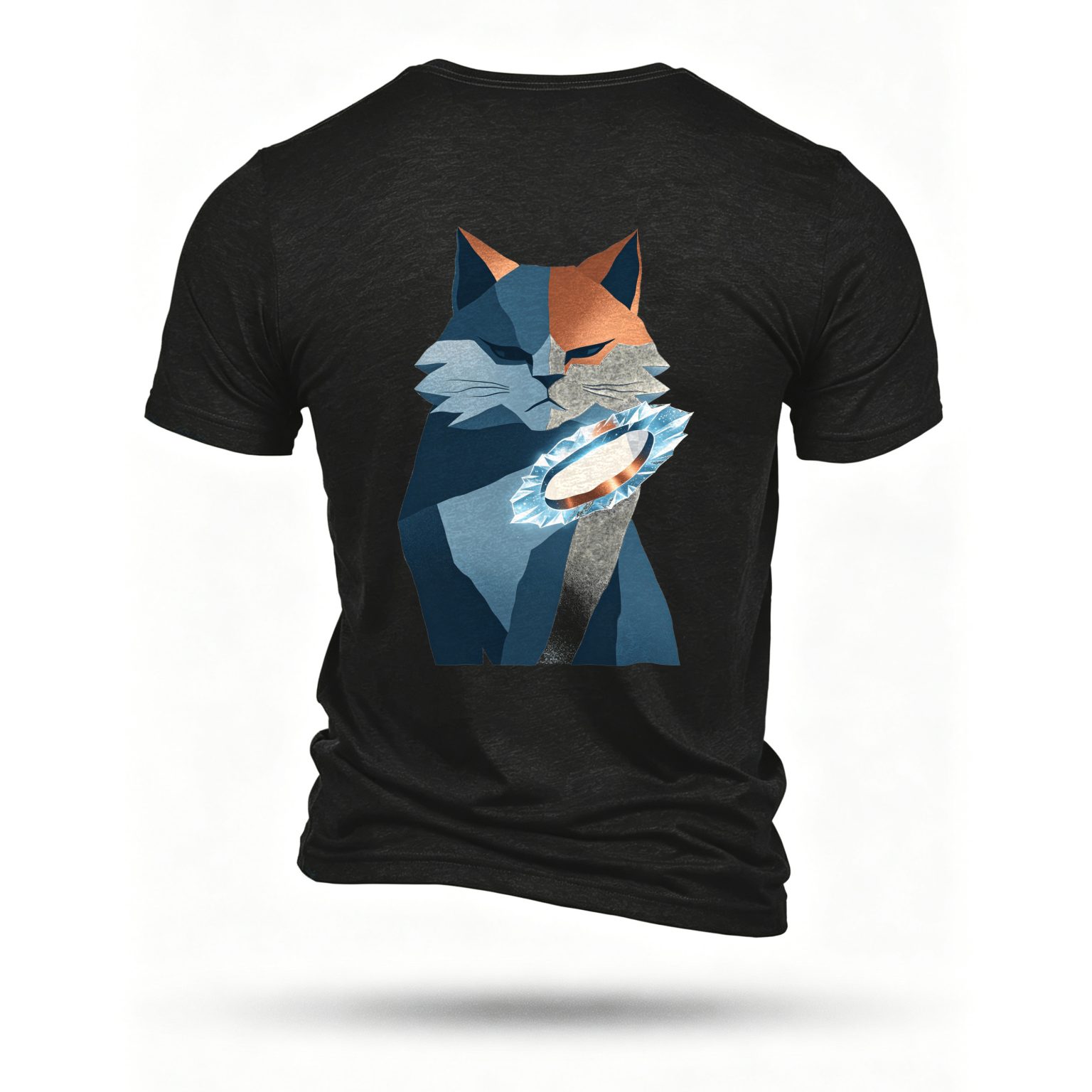 Black T-shirt, back print