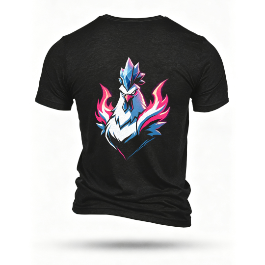Black T-shirt, back print