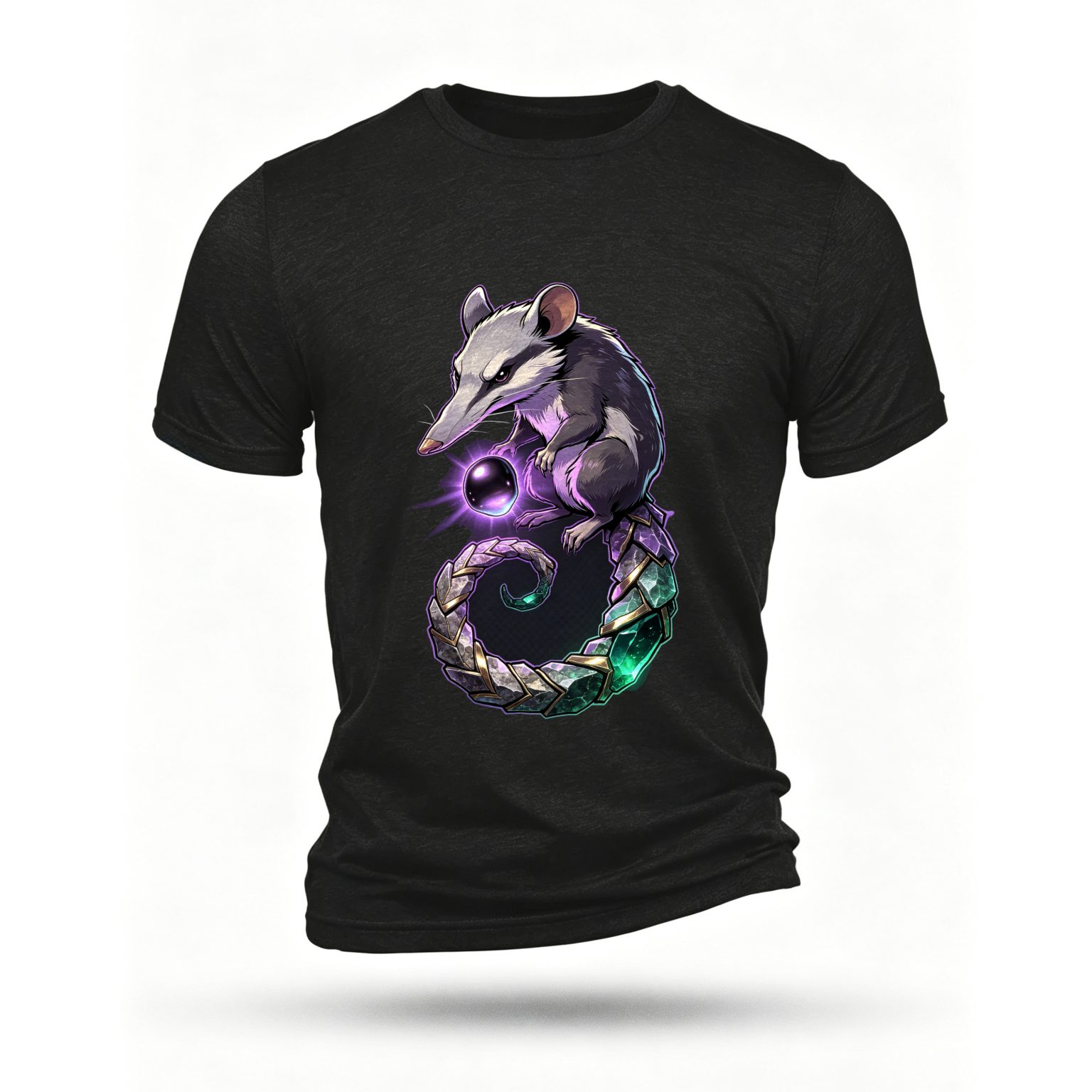 Black T-shirt, front print