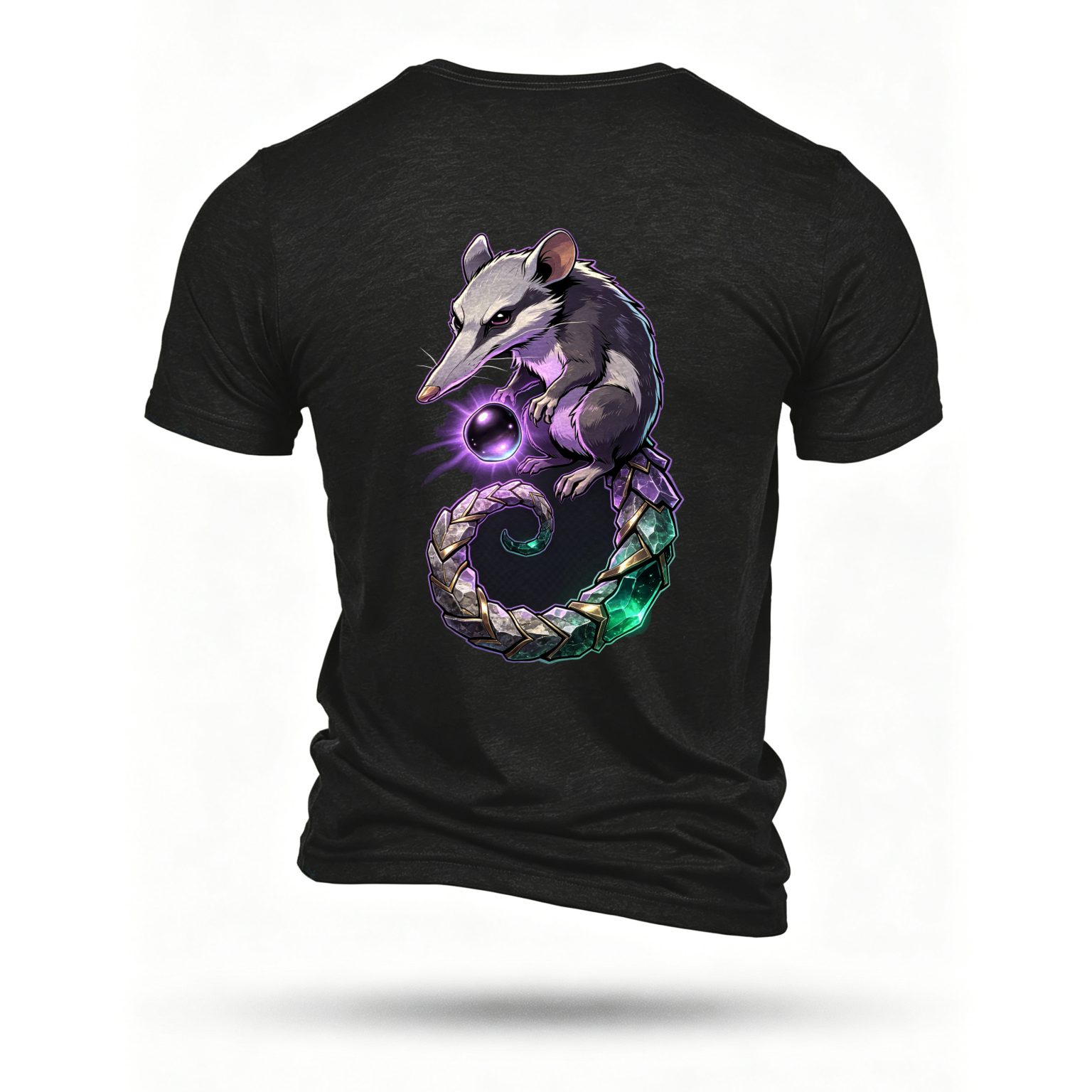 Black T-shirt, back print