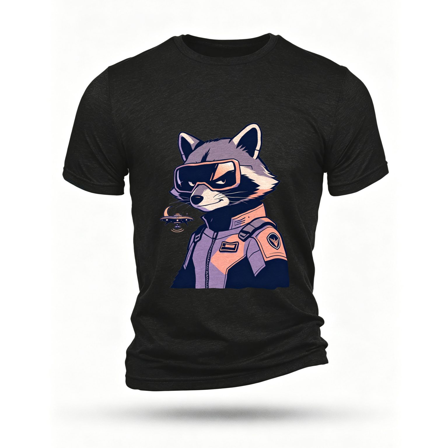 Black T-shirt, front print