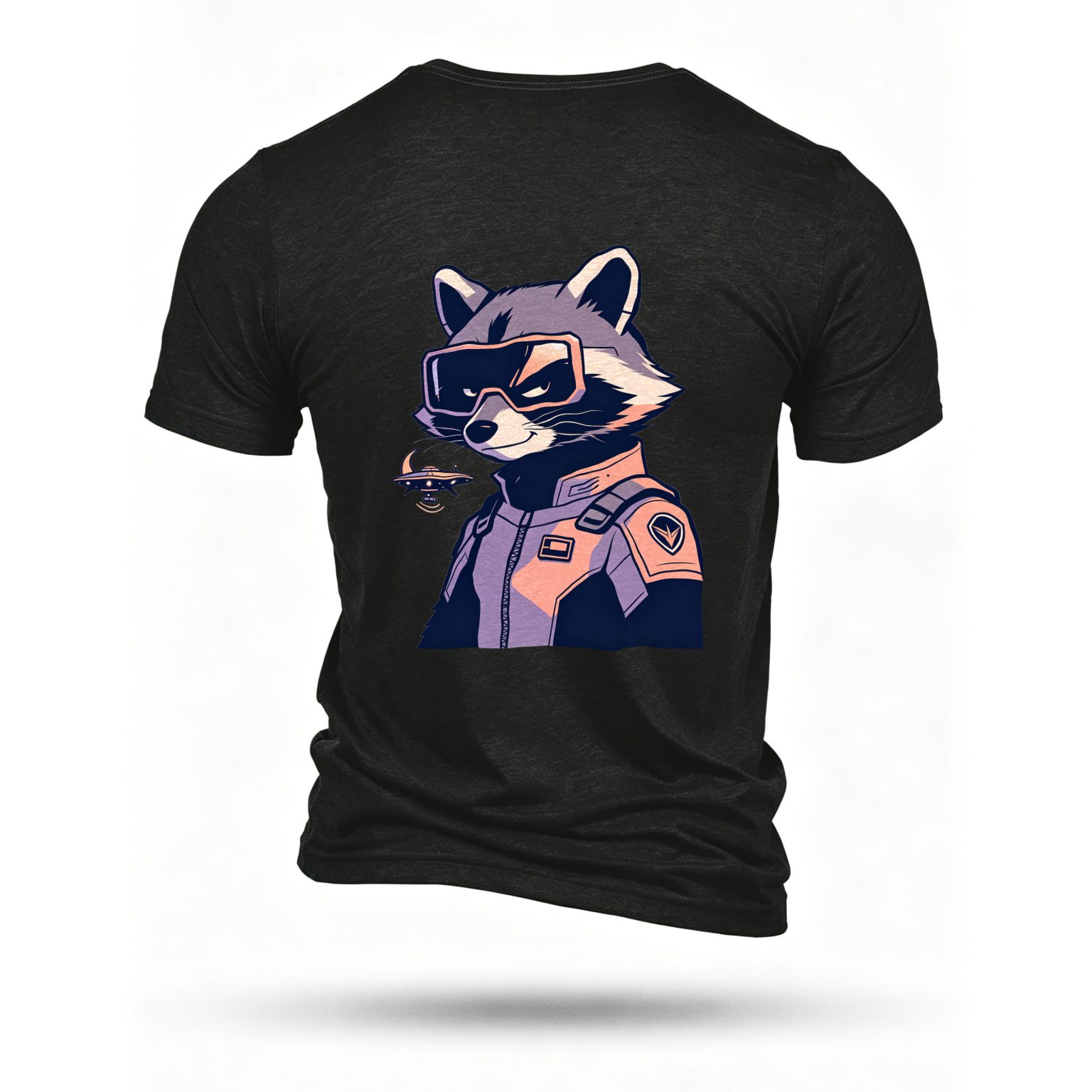 Black T-shirt, back print