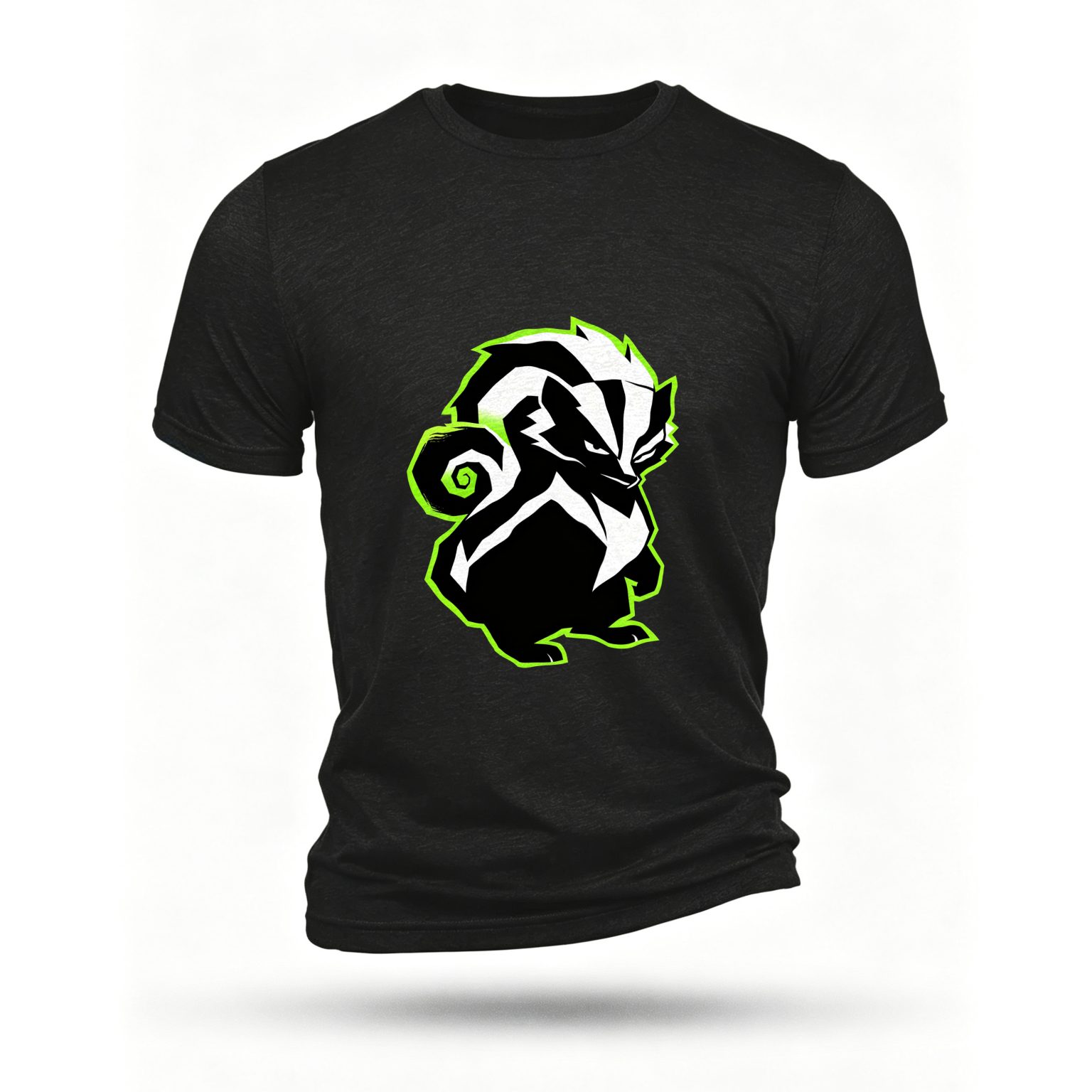 Black T-shirt, front print