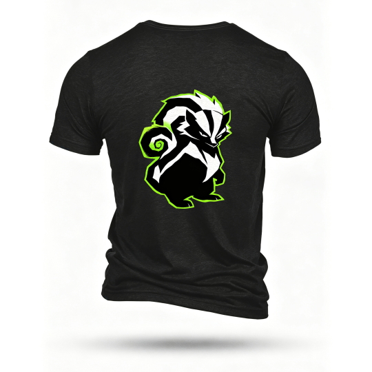 Black T-shirt, back print
