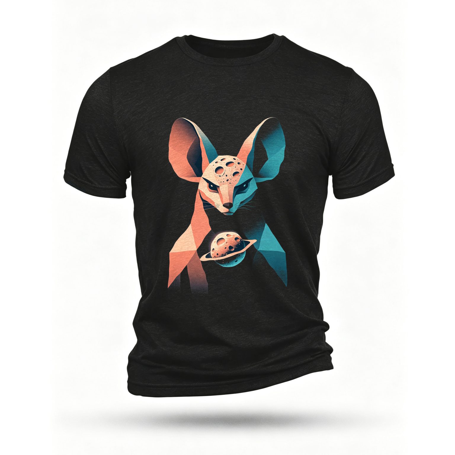 Black T-shirt, front print