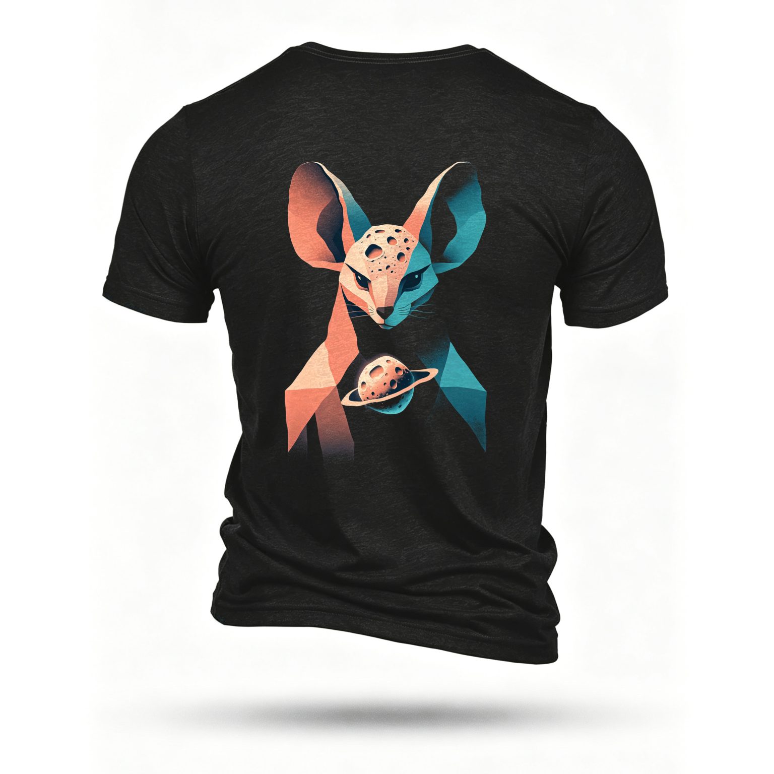 Black T-shirt, back print