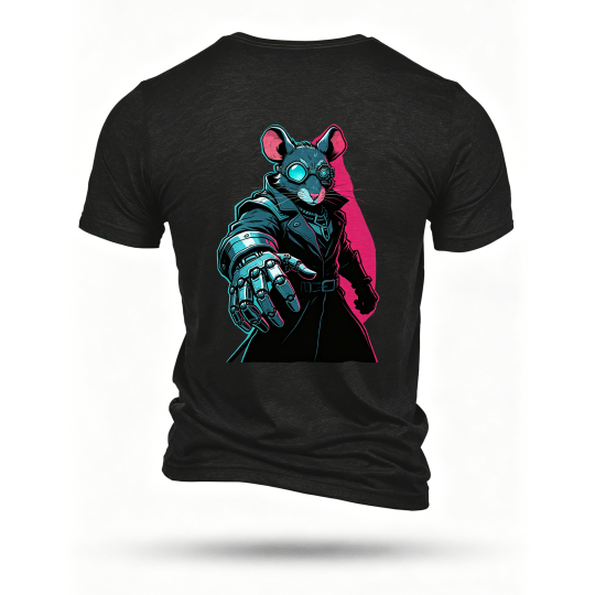 Black T-shirt, back print