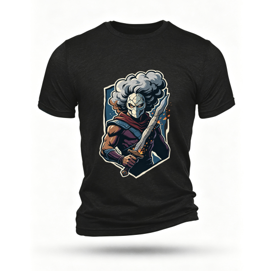 Black T-shirt, front print