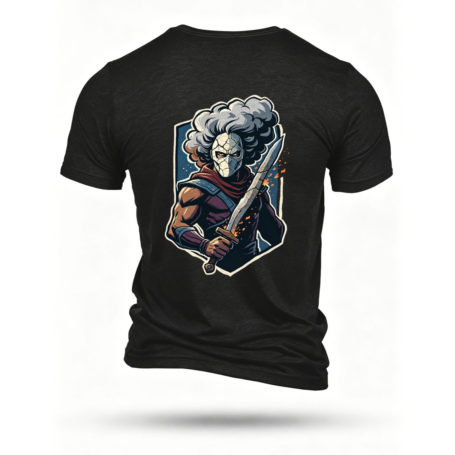 Black T-shirt, back print