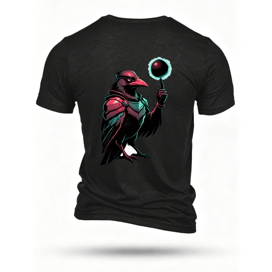 Black T-shirt, back print