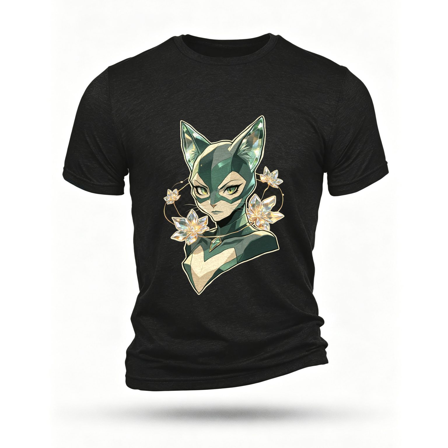 Black T-shirt, front print