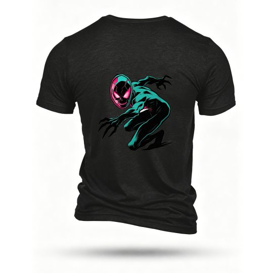 Black T-shirt, back print
